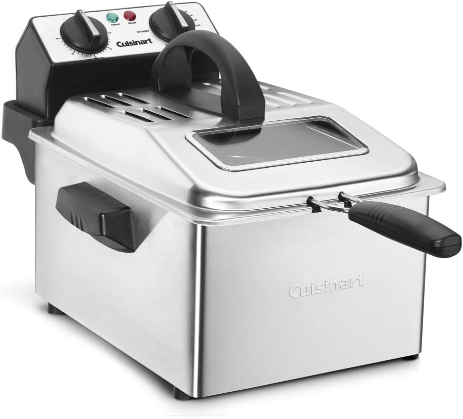 Cuisinart CDF-200P1 Deep Fryer, a compact and easy-to-store fryer with adjustable temperature and timer