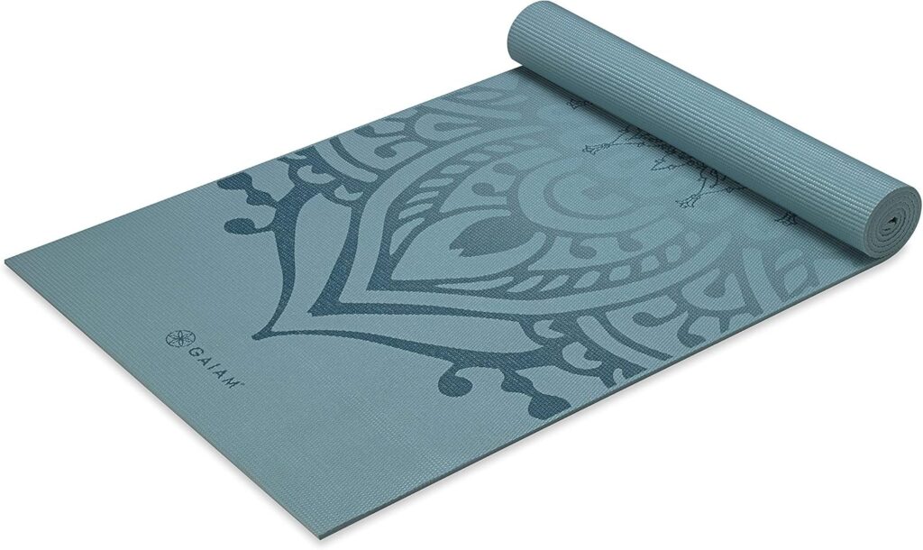 Gaiam Yoga Mat Premium, 68 by 24 inches, 6mm thick, non-slip, antimicrobial, PVC backing