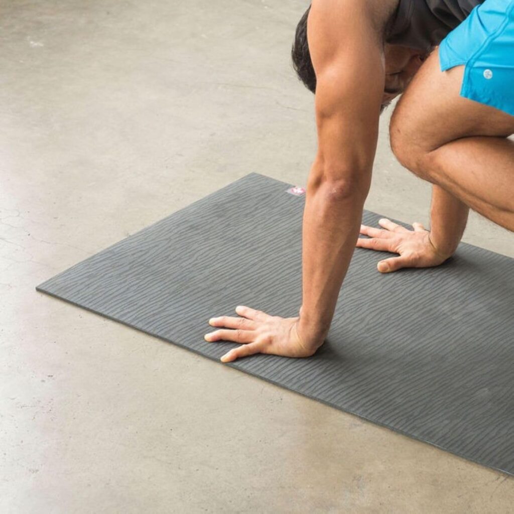 Manduka eKO Superlite travel yoga mat, 1.5mm thick, 2.2 lbs, foldable, natural rubber surface