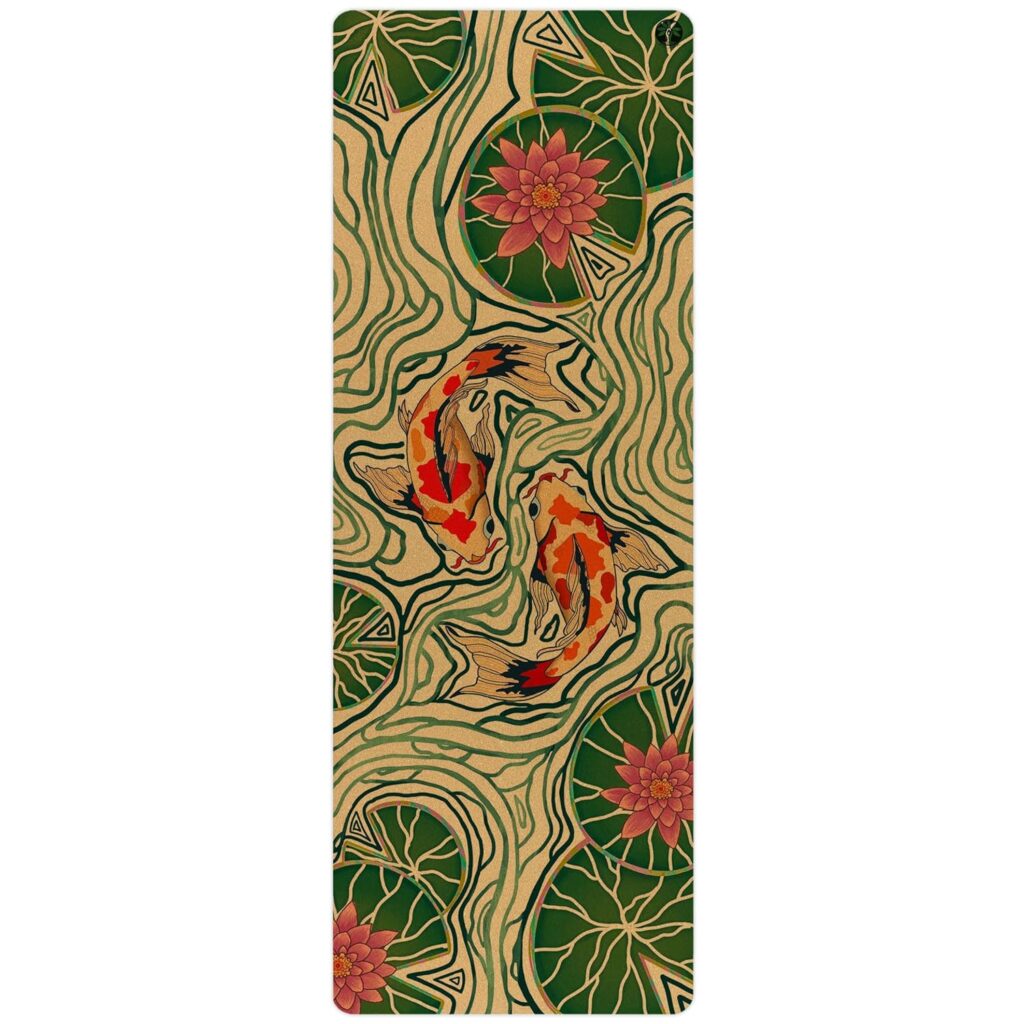 Yoloha Cork Yoga Mat, 72 by 26 inches, 4.5mm thick, non-slip, antimicrobial, with PVC backing