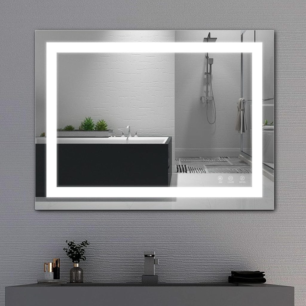 A TUSY LED smart bathroom mirror with anti-fog lighting, a key component for a modern smart mirror bathroom setup.